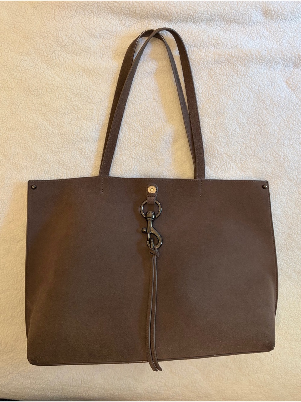 Rebecca Minkoff Megan tote - suede with black metallic hardware